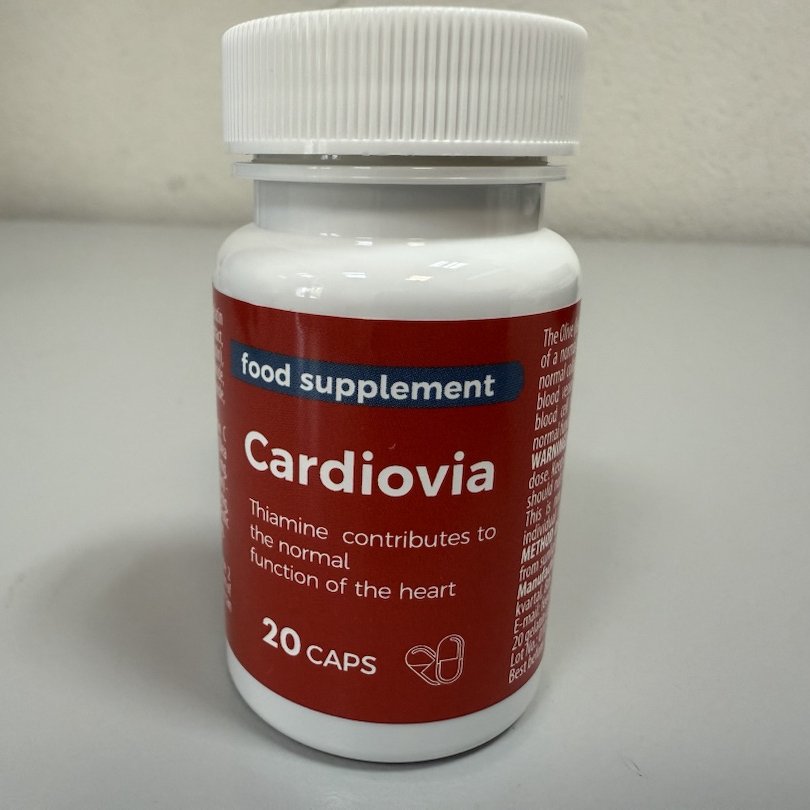 Cardiovia 1 stekleničica — dvajset kapsul, za prvi poskus